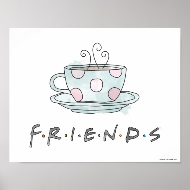 FRIENDS™ | Kaffemugg Vattenfärg Poster (Framsidan)