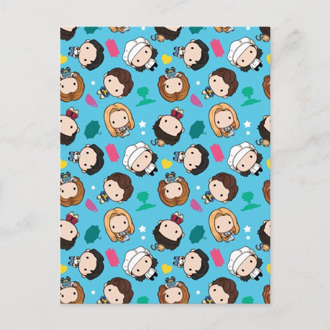 FRIENDS™ | Karaktär Chibi-mönster Inbjudan Vykort (Framsida)