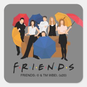FRIENDS™ Karaktärssilhuett Fyrkantigt Klistermärke