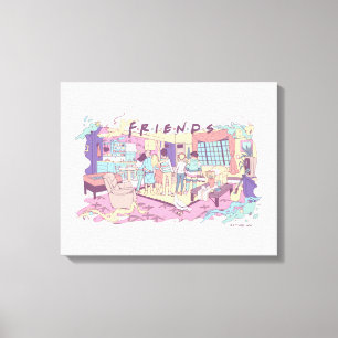 FRIENDS™ Lägenhets Cartoon Canvastryck