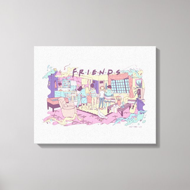 FRIENDS™ | Lägenhets Cartoon Canvastryck (Framsida)