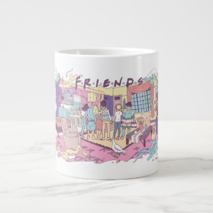 FRIENDS™ Lägenhets Cartoon Jumbo Mugg