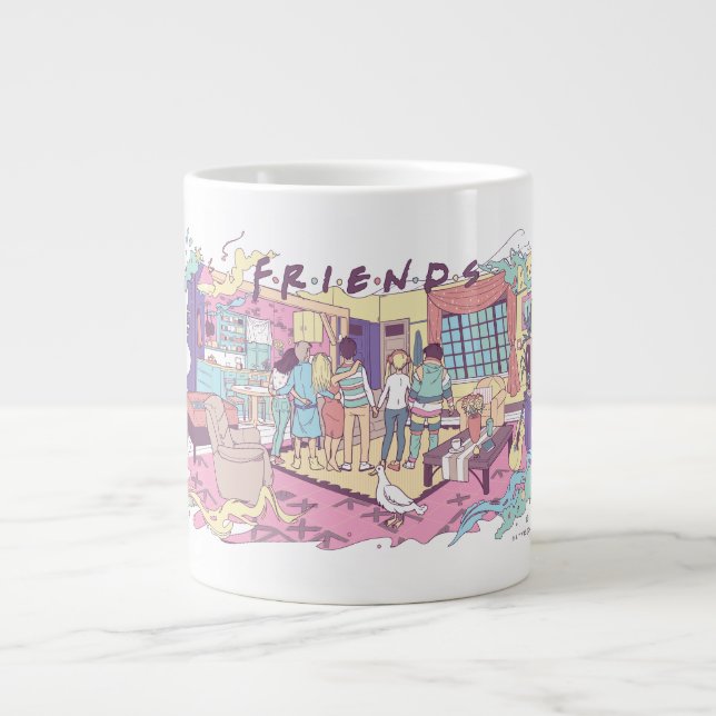 FRIENDS™ | Lägenhets Cartoon Jumbo Mugg (Framsidan)