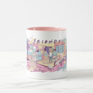FRIENDS™ Lägenhets Cartoon Mugg