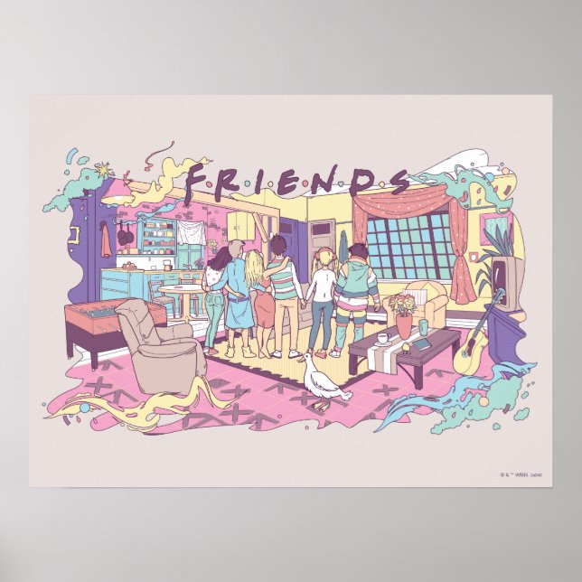 FRIENDS™ | Lägenhets Cartoon Poster (Framsidan)