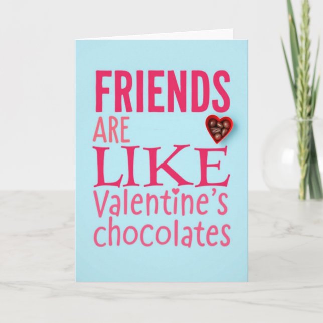 Friends Like Chocolate Valentine Card Kort (Framsida)