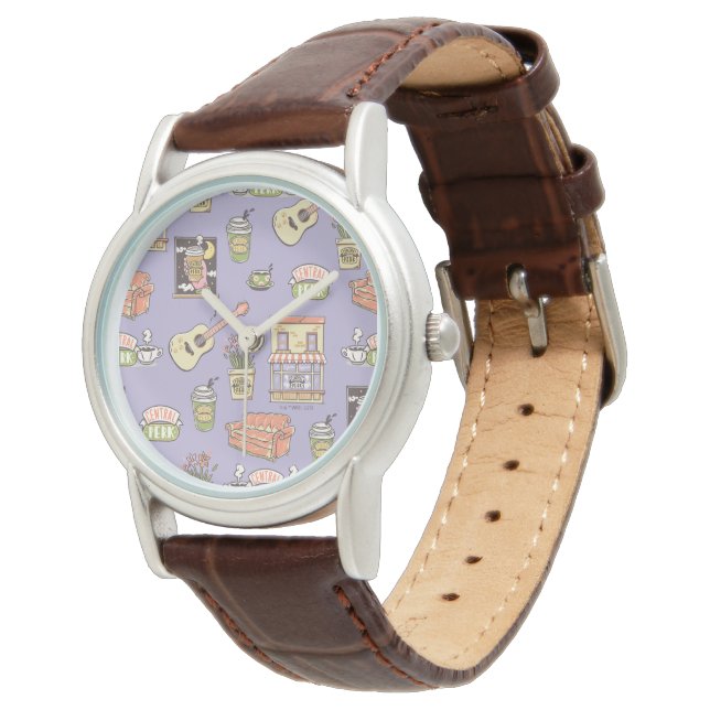FRIENDS™ | Lila ikonmönster Armbandsur (Vinklad)