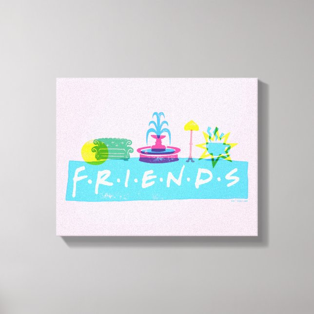 FRIENDS™ | Logotyp med Ikoner Canvastryck (Framsida)