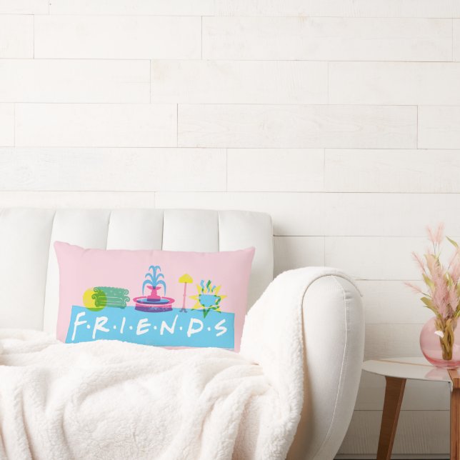 FRIENDS™ | Logotyp med Ikoner Lumbarkudde (Soffa)