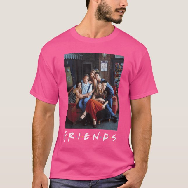 Friends Main Characters Retro Group Poster retro T Shirt (Framsida)