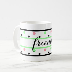 Friends Mint Grönt Rosa Polka dots Kaffemugg