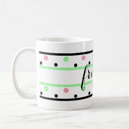 Friends Mint Grönt Rosa Polka dots Kaffemugg