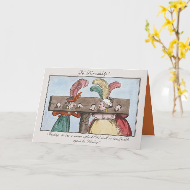  Friends Misbehaving Funny Not Sorry Friendship Kort (Gul blomma)