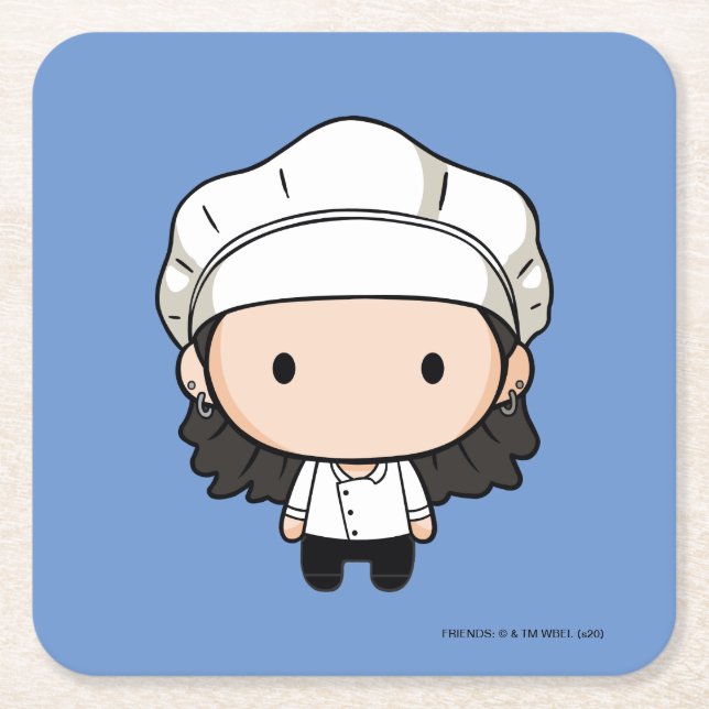 FRIENDS™ | Monica Chibi Underlägg Papper Kvadrat (Framsidan)