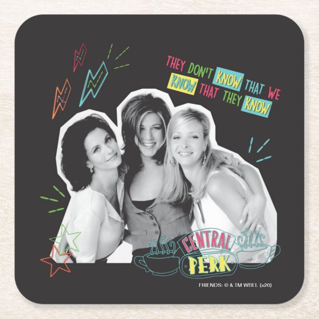 FRIENDS™ | Monica, Rachel & Phoebe Underlägg Papper Kvadrat (Framsidan)