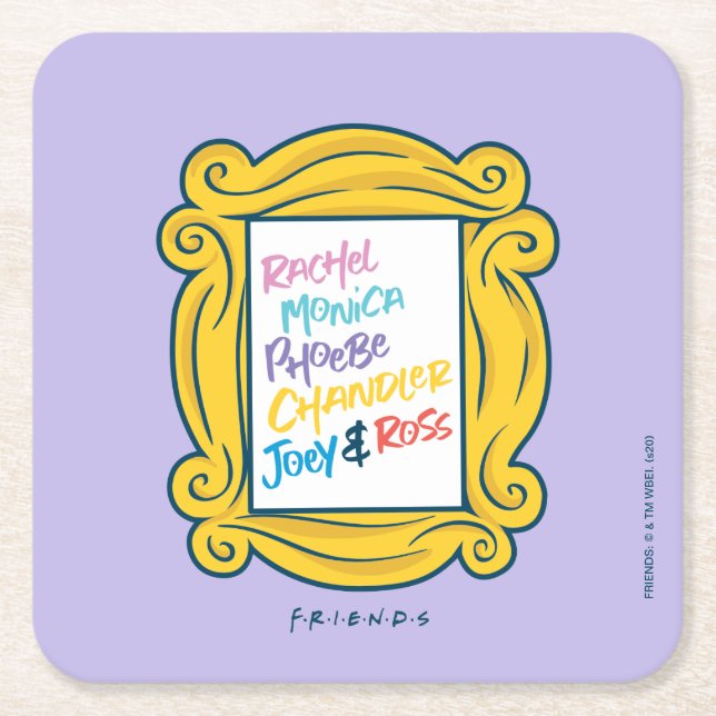 FRIENDS™ Namn i kikhål Underlägg Papper Kvadrat (Framsidan)