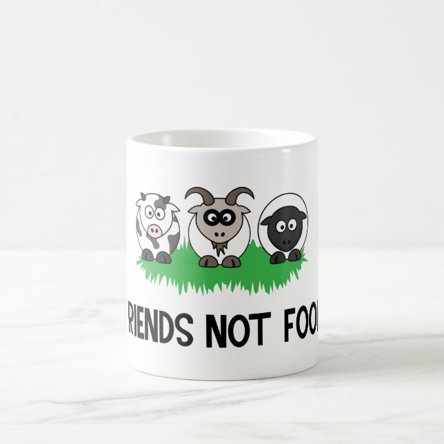 Friends not food, Gifts for Vegan Vegetarian Kaffemugg (Center)