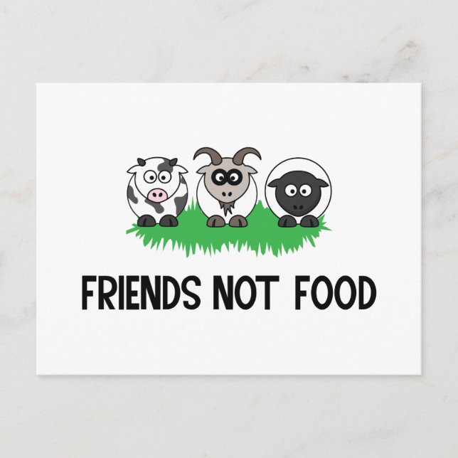 Friends not food, Gifts for Vegan Vegetarian Vykort (Framsida)