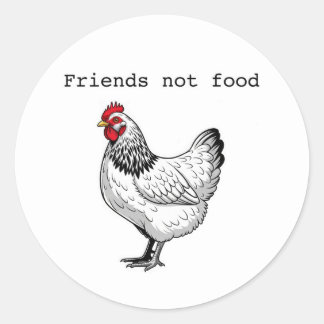 Friends not food sticker runt klistermärke