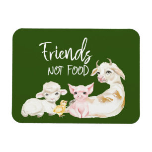 Friends not Food Vegan Vegetarian Diet Magnet