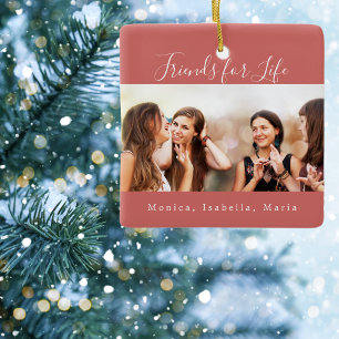 Friends of life Red Photo namn keepsaké Julgransprydnad Keramik