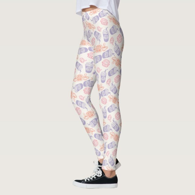 FRIENDS™ | Pastell Central Perk-mönster Leggings (Vänster)