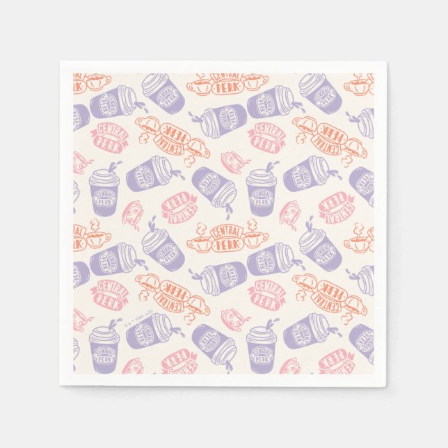 FRIENDS™ | Pastell Central Perk-mönster Pappersservett (Framsidan)