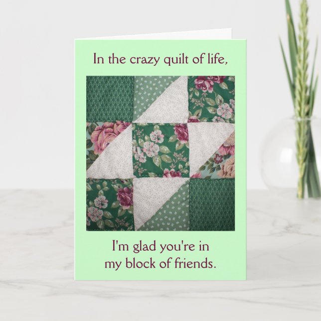 Friends Quilt of life Birthday Card Kort (Framsida)
