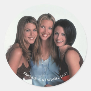 FRIENDS™   Rachel, Phoebe och Monica Runt Klistermärke