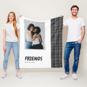 Friends Roligt Personlig Grått Tartan Fleecefilt
