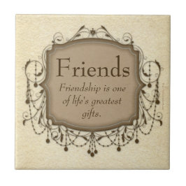 Friends Sentimental Message Chandelier Tile Plaque Kakelplatta