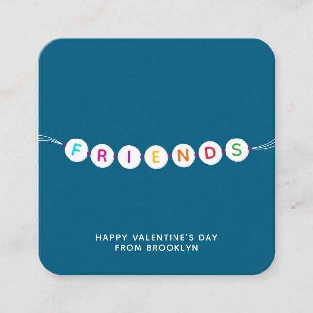 Friends Söt vänskap Bracelet teal Valentines Tilläggskort (Framsida)