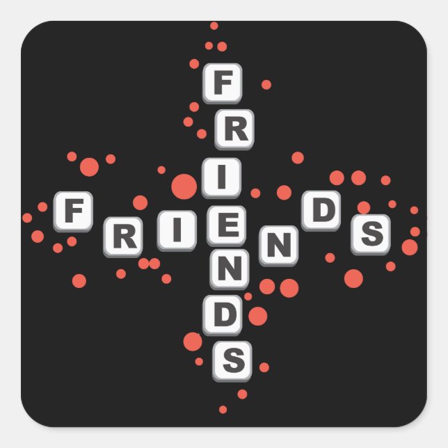 Friends Sticker Fyrkantigt Klistermärke (Framsida)