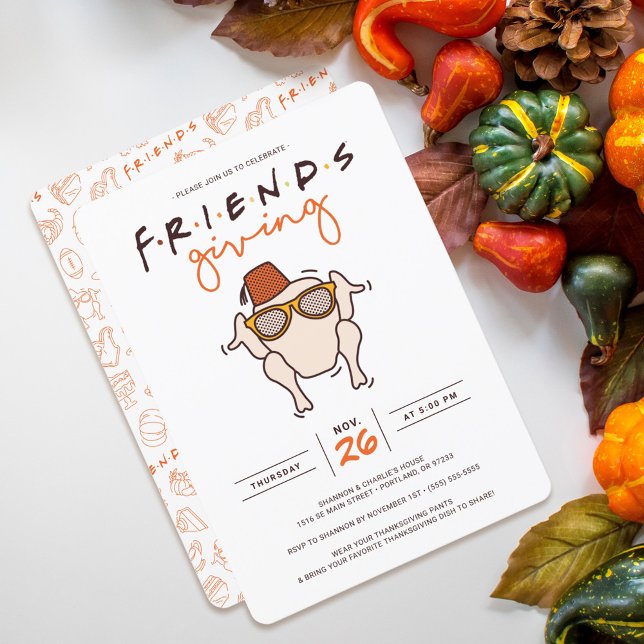 Friends T.V. Series | Friendsgiving Party Inbjudningar (Invite on table)