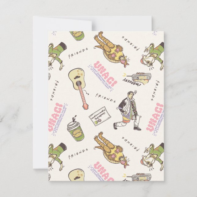 FRIENDS™ Tan Tecknad Mönster Anteckningskort (Framsida)