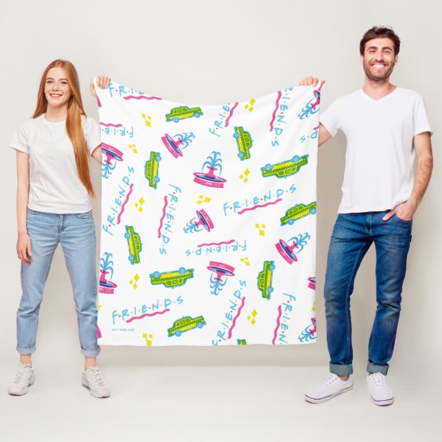 FRIENDS™ Taxi och Vatten Fontän Mönster Fleecefilt (På plats)