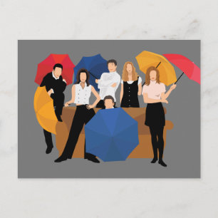 FRIENDS™-tecken Silhouette Inbjudan Vykort