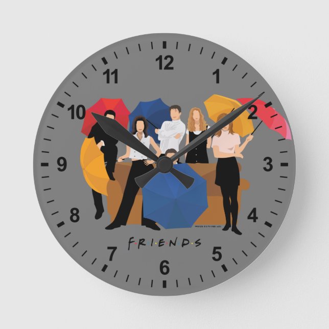 FRIENDS™-tecken Silhouette Rund Klocka (Framsida)