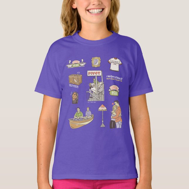 FRIENDS™ | Tecknade Ikoner 2 T Shirt (Framsida)