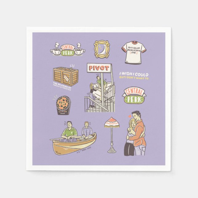 FRIENDS™ | Tecknade Ikoner Pappersservett (Framsidan)