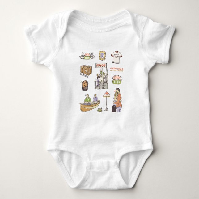 FRIENDS™ | Tecknade Ikoner T Shirt (Framsida)