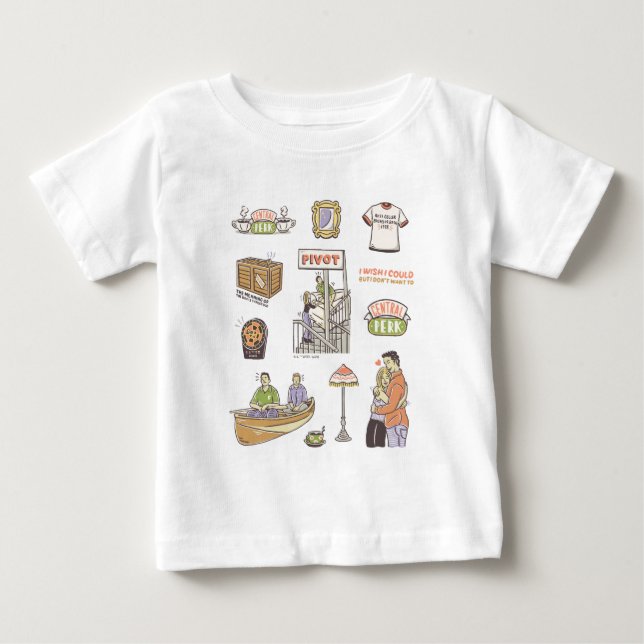 FRIENDS™ | Tecknade Ikoner T Shirt (Framsida)