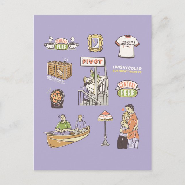 FRIENDS™ | Tecknade Ikoner Vykort (Framsida)