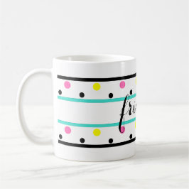 Friends Turcos Gult Rosa Polka dots Kaffemugg