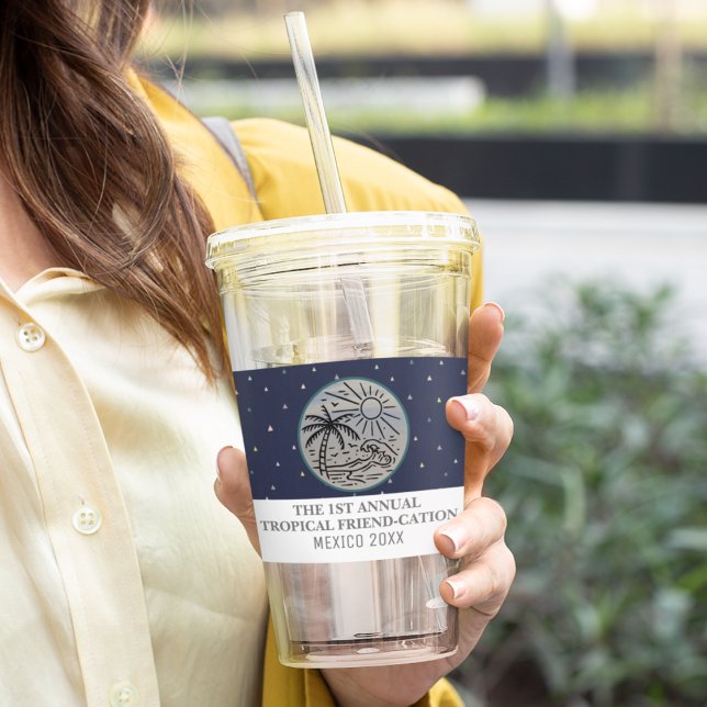 Friends Vacation Tropical Girls Resa Handflatan Tr Take Away Mugg (Skapare uppladdad)