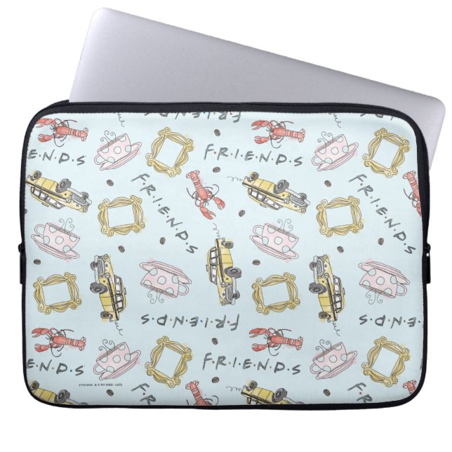 FRIENDS™ Vattenfärgikoner Mönster Laptop Fodral (Framsidan)