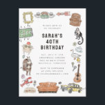 FRIENDS™ Watercolor Icons Birthday Vykort<br><div class="desc">Fira din födelsedag med en gnutta nostalgi med det här FRIENDS™-temade vykortet för vattenfärgssymboler. Med ikonsymboler från det älskade TV-programmet tillför det här vykortet en roligt och personlig beröring till dina födelsedagshälsningar.</div>