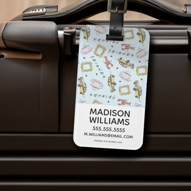 FRIENDS™ Watercolor Icons Mönster Bagagebricka (Luggage tag on luggage)