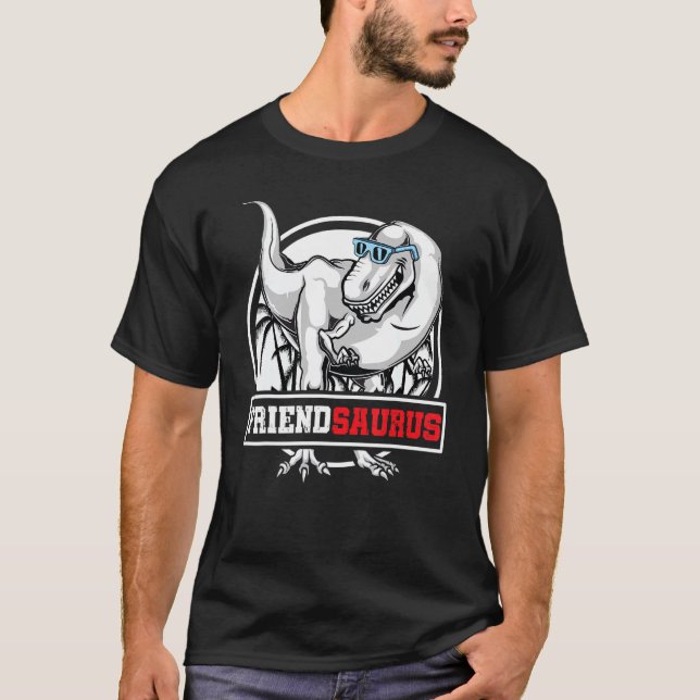 FriendSaurus Rex Dinosaur Retro Friend Saurus Fami T Shirt (Framsida)