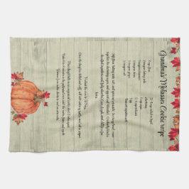 Friendsgiving Autumn Orange Pumpkins Höst löv Kökshandduk